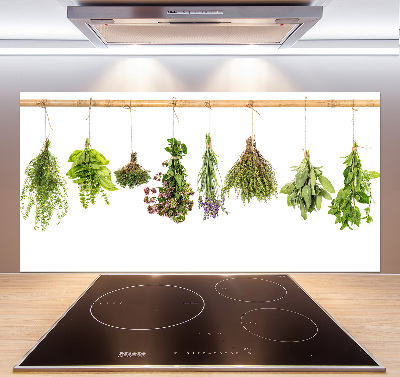 Cooker splashback Herbs on a string