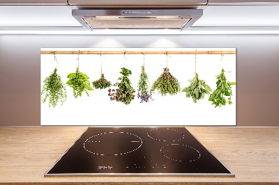 Cooker splashback Herbs on a string