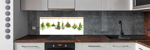 Cooker splashback Herbs on a string