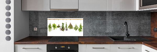 Cooker splashback Herbs on a string