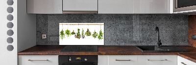 Cooker splashback Herbs on a string