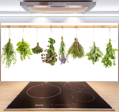 Cooker splashback Herbs on a string