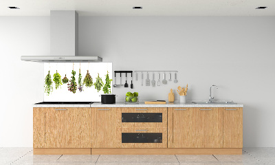 Cooker splashback Herbs on a string