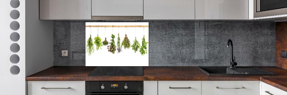 Cooker splashback Herbs on a string