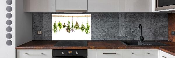 Cooker splashback Herbs on a string