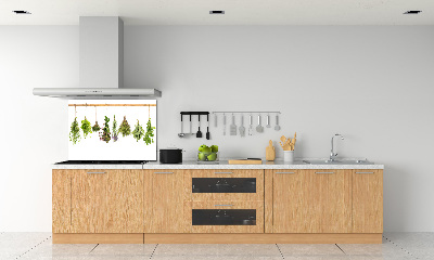 Cooker splashback Herbs on a string