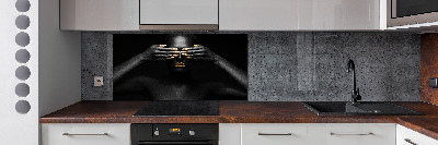 Kitchen splashback A woman in black