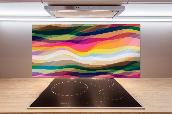 Kitchen wall panels Wave abstraction