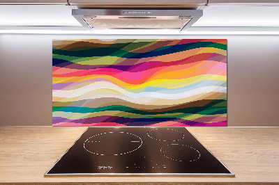 Kitchen wall panels Wave abstraction