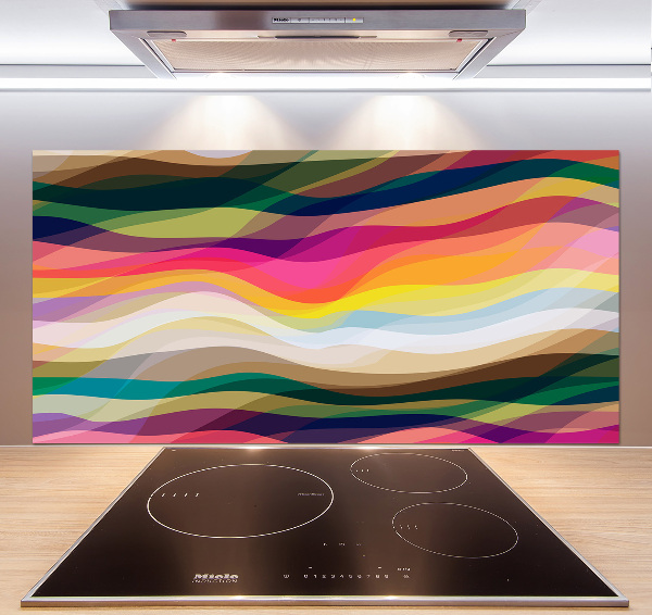 Kitchen wall panels Wave abstraction