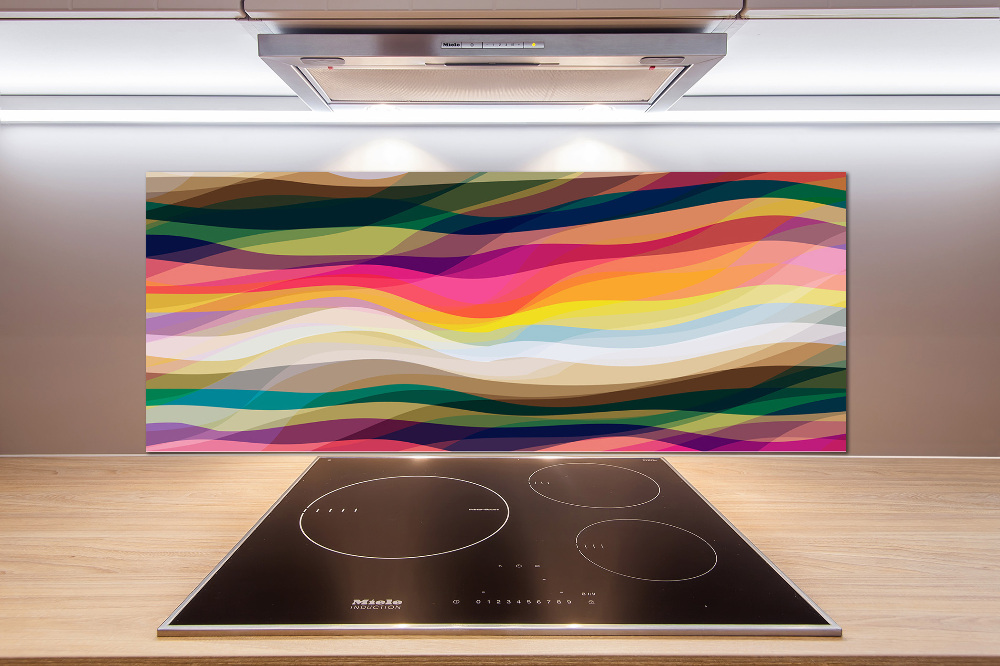 Kitchen wall panels Wave abstraction