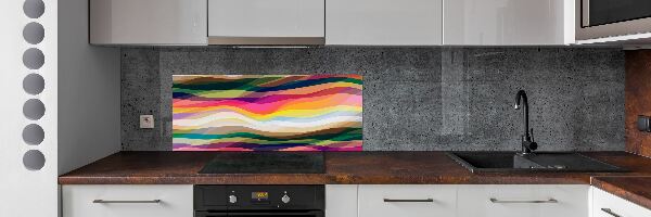 Kitchen wall panels Wave abstraction