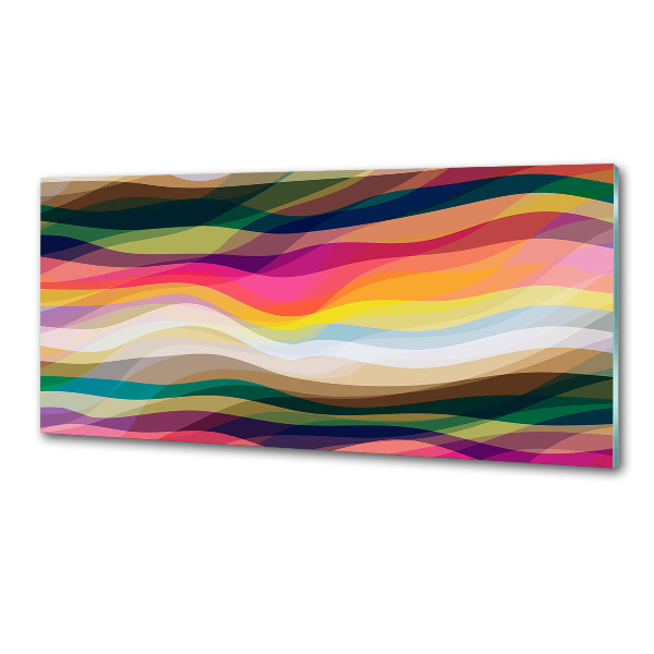 Kitchen wall panels Wave abstraction