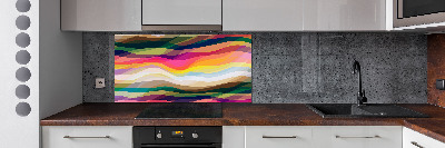 Kitchen wall panels Wave abstraction