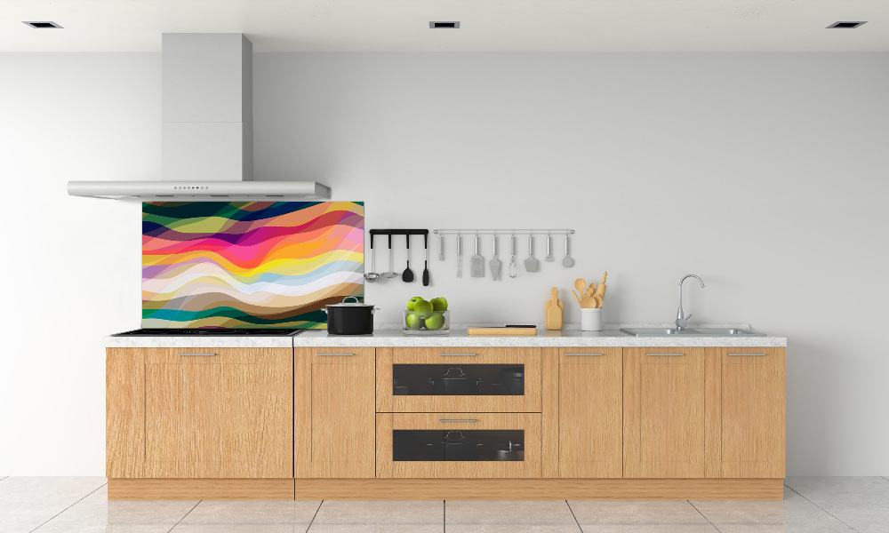 Kitchen wall panels Wave abstraction