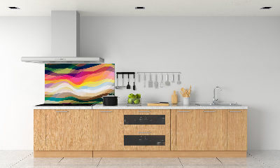 Kitchen wall panels Wave abstraction