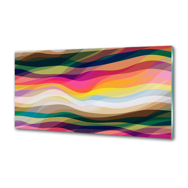 Kitchen wall panels Wave abstraction