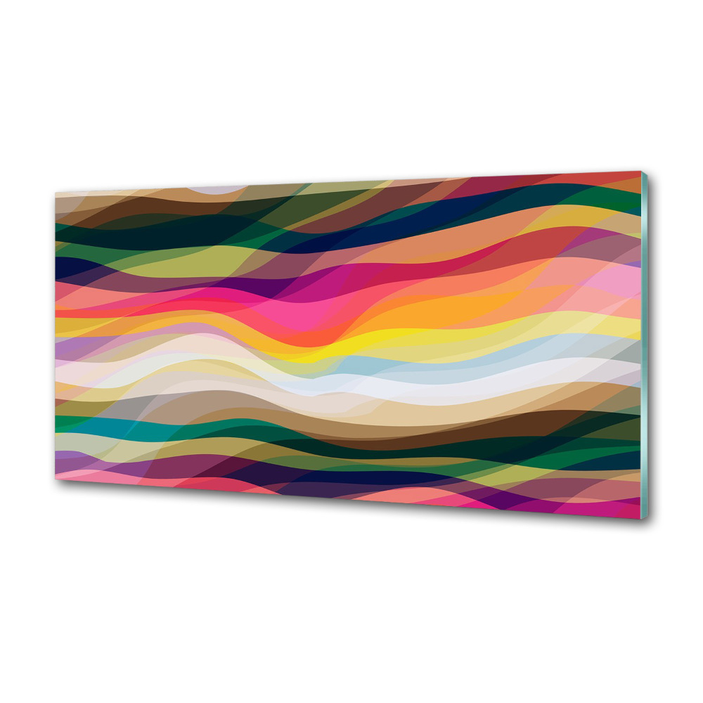 Kitchen wall panels Wave abstraction