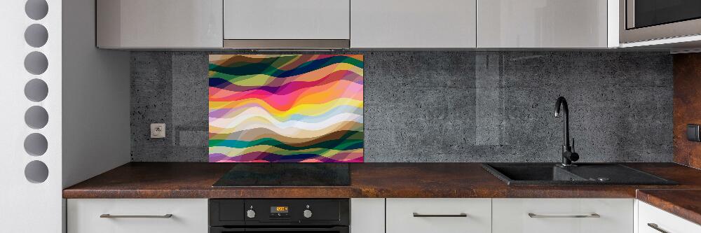 Kitchen wall panels Wave abstraction