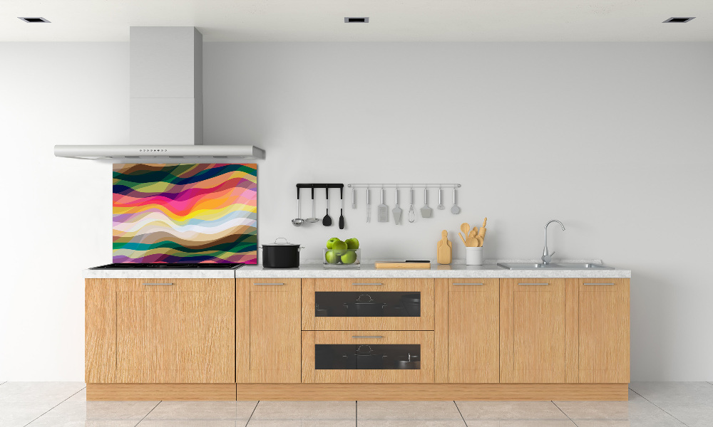 Kitchen wall panels Wave abstraction