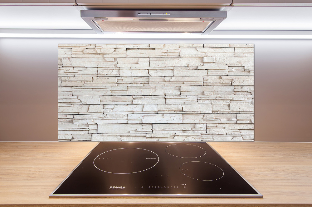 Cooker splashback White wall stone