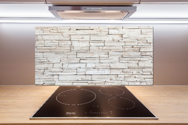 Cooker splashback White wall stone