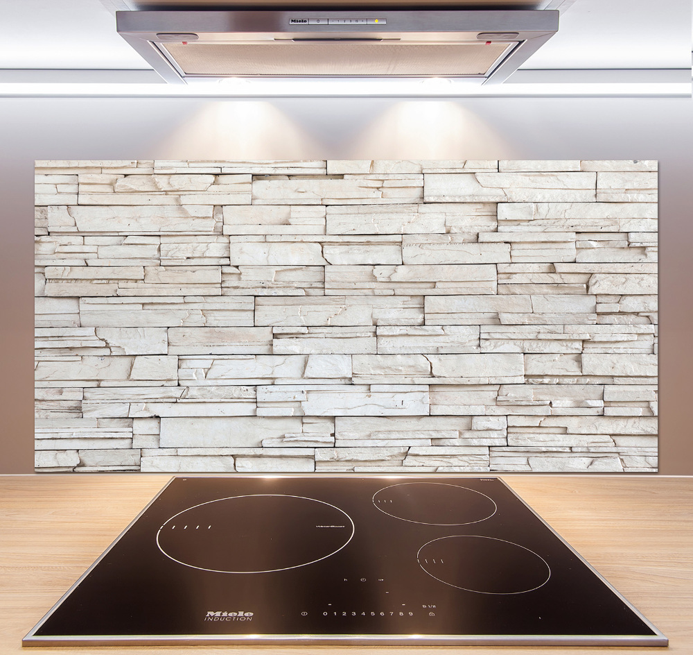 Cooker splashback White wall stone