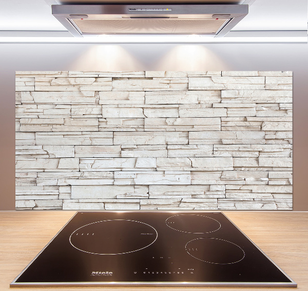 Cooker splashback White wall stone