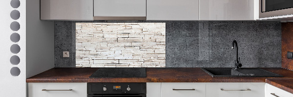 Cooker splashback White wall stone