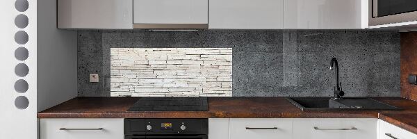 Cooker splashback White wall stone