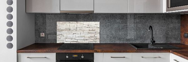 Cooker splashback White wall stone