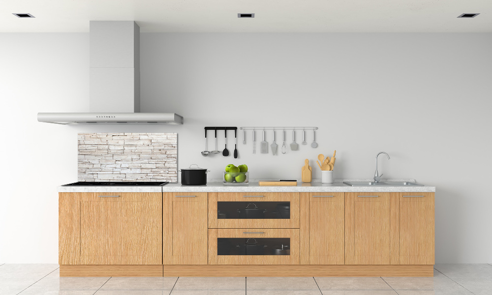 Cooker splashback White wall stone