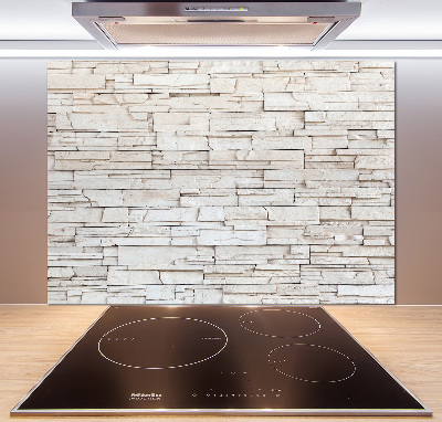 Cooker splashback White wall stone