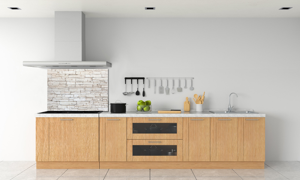 Cooker splashback White wall stone