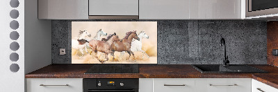 Cooker splashback Horses at gallop