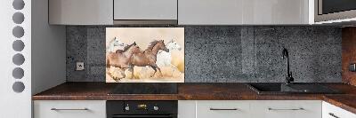 Cooker splashback Horses at gallop