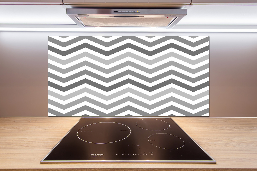 Cooker splashback Gray zigzags