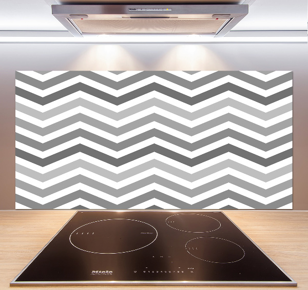 Cooker splashback Gray zigzags