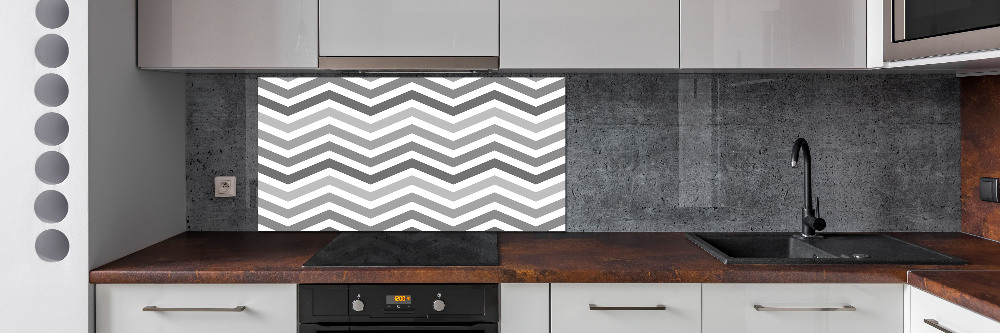 Cooker splashback Gray zigzags