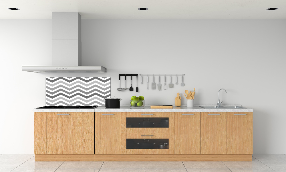 Cooker splashback Gray zigzags