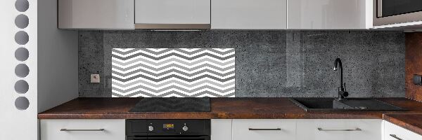 Cooker splashback Gray zigzags