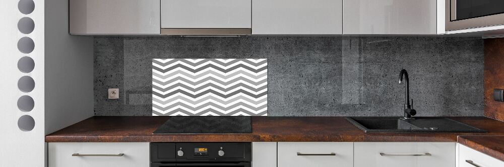 Cooker splashback Gray zigzags