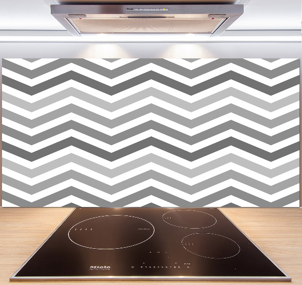 Cooker splashback Gray zigzags