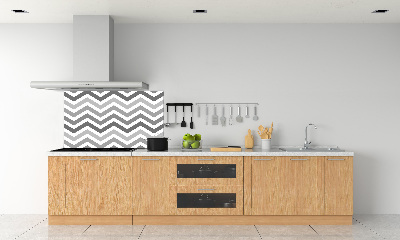 Cooker splashback Gray zigzags