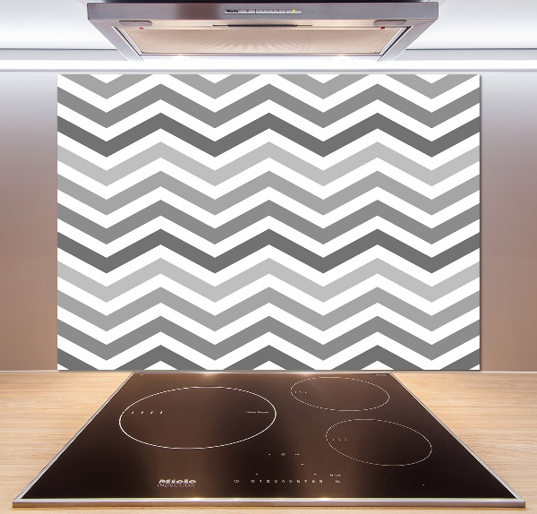 Cooker splashback Gray zigzags