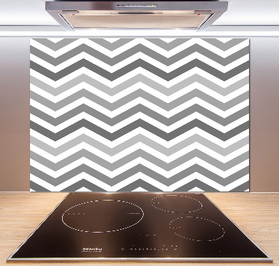 Cooker splashback Gray zigzags