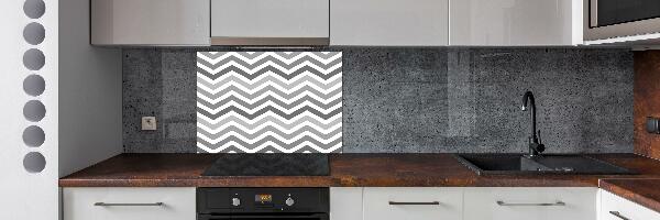 Cooker splashback Gray zigzags