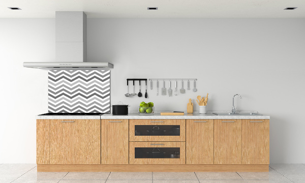 Cooker splashback Gray zigzags