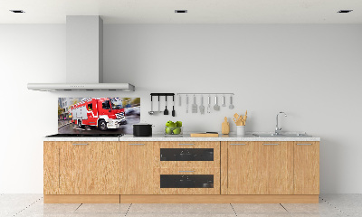 Cooker splashback Fire truck