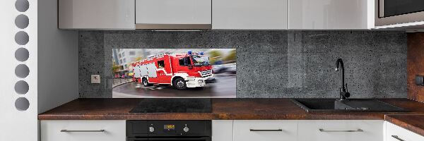 Cooker splashback Fire truck